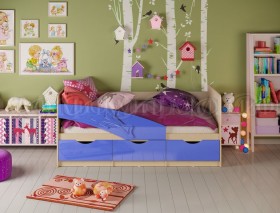 Кровать детская 1,6м Дельфин (Синий металлик) в Нюрбе - nyurba.katalogmebeli.com | фото