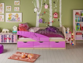 Кровать детская 1,6м Дельфин (Сиреневый металлик) в Нюрбе - nyurba.katalogmebeli.com | фото