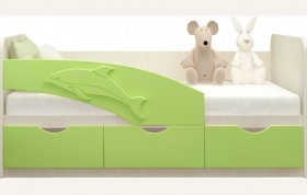 Кровать детская 1,8м Дельфин (Салатовый металлик) в Нюрбе - nyurba.katalogmebeli.com | фото
