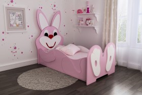 Кровать детская Зайка 1.6 Розовый/Белый в Нюрбе - nyurba.katalogmebeli.com | фото