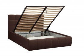 Кровать "Диана" ш. 1600 (Н=1010мм) (жаккард шоколад) в Нюрбе - nyurba.katalogmebeli.com | фото