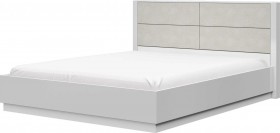 Кровать двойная 1400х2000 Вива (Белый/Белый глянец/Платина) в Нюрбе - nyurba.katalogmebeli.com | фото