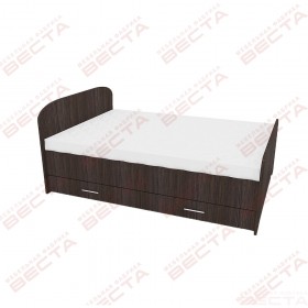 Кровать двухспальная ЛДСП 1400 с ящиками Венге в Нюрбе - nyurba.katalogmebeli.com | фото