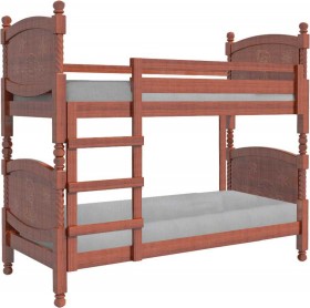 Кровать двухъярусная Валерия из массива сосны 800*1890 Орех в Нюрбе - nyurba.katalogmebeli.com | фото