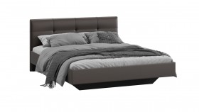 Кровать «Элис» c мягкой обивкой тип 1 Экокожа/Темно-коричневый/1400 в Нюрбе - nyurba.katalogmebeli.com | фото