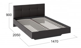 Кровать «Элис» c мягкой обивкой тип 1 Экокожа/Темно-коричневый/1400 в Нюрбе - nyurba.katalogmebeli.com | фото 2