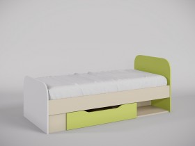 Кровать Эппл 1650х750 (Зеленый/Белый/корпус Клен) в Нюрбе - nyurba.katalogmebeli.com | фото