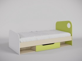Кровать Эппл 1950х950 (Зеленый/Белый/Клен) в Нюрбе - nyurba.katalogmebeli.com | фото 1