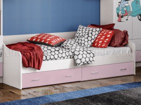 Кровать Fashion-1 Вега 0,9 м (Белый/Розовый) в Нюрбе - nyurba.katalogmebeli.com | фото