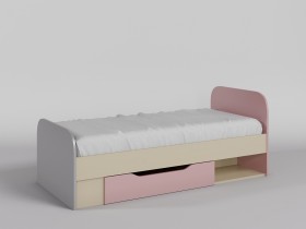 Кровать Грэйси 1650х750 (Розовый/Серый/корпус Клен) в Нюрбе - nyurba.katalogmebeli.com | фото