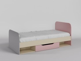 Кровать Грэйси 1950х950 (Розовый/Серый/корпус Клен) в Нюрбе - nyurba.katalogmebeli.com | фото