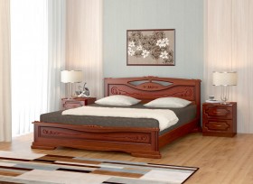 Кровать Карина-7 из массива сосны 1400*2000 Орех в Нюрбе - nyurba.katalogmebeli.com | фото