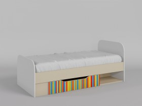 Кровать Клаксон без машинок 1650х750 (Белый/корпус Клен) в Нюрбе - nyurba.katalogmebeli.com | фото