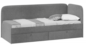 Кровать «Молли» с мягкой обивкой (900) тип 1 (Микровелюр Scandi Graphite 22) в Нюрбе - nyurba.katalogmebeli.com | фото