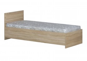 Кровать одинарная 800-2 без матраса (прямые спинки) Дуб Сонома в Нюрбе - nyurba.katalogmebeli.com | фото