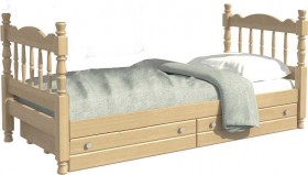 Кровать одинарная Аленка из массива сосны 800*1890 Сосна в Нюрбе - nyurba.katalogmebeli.com | фото