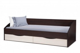 Кровать одинарная "Фея - 3" (симметричная) New (венге / вудлайн кремовый / ДВПО: белый) в Нюрбе - nyurba.katalogmebeli.com | фото