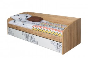 Кровать с 2 ящиками «Оксфорд» (Ривьера/Белый с рисунком) в Нюрбе - nyurba.katalogmebeli.com | фото 3