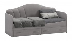 Кровать с мягкой спинкой и ящиками «Сабрина» 900 Светло-серый в Нюрбе - nyurba.katalogmebeli.com | фото
