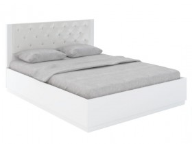 Кровать с ПМ М25 Спальня Тиффани (белый текстурный) в Нюрбе - nyurba.katalogmebeli.com | фото