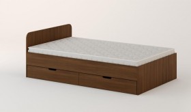 Кровать с ящиками 1200 (Орех темный) в Нюрбе - nyurba.katalogmebeli.com | фото