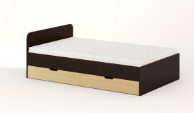Кровать с ящиками 1200 (Венге/Беленый дуб) в Нюрбе - nyurba.katalogmebeli.com | фото