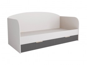 Кровать с ящиками ДКД 2000.1 Лавис (Белый софт/Графит софт/корпус Белый) в Нюрбе - nyurba.katalogmebeli.com | фото