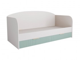 Кровать с ящиками ДКД 2000.1 Лавис (Белый софт/Зеленый софт/корпус Белый) в Нюрбе - nyurba.katalogmebeli.com | фото