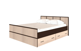 Кровать Сакура с настилом и ящиками 1,4 (Венге/Лоредо) в Нюрбе - nyurba.katalogmebeli.com | фото
