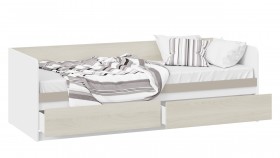 Кровать «Сканди» с 2 ящиками Дуб Гарден/Белый/Глиняный серый в Нюрбе - nyurba.katalogmebeli.com | фото 2