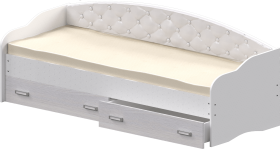Кровать Софа-7 с мягкой спинкой (800х1900) Белый в Нюрбе - nyurba.katalogmebeli.com | фото