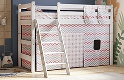 Кровать Соня вариант 6 полувысокая с наклонной лестницей Белый полупрозрачный в Нюрбе - nyurba.katalogmebeli.com | фото