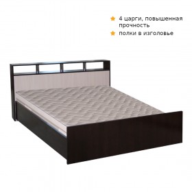 Кровать ТРОЯ 1600 Венге-Дуб бел. в Нюрбе - nyurba.katalogmebeli.com | фото