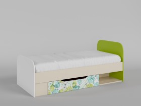 Кровать Твит 1650х750 (Белый/Зеленый/корпус Клен) в Нюрбе - nyurba.katalogmebeli.com | фото