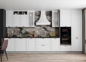 Модульная кухня Империя 1,8 м (Белый Эмалит/Серый) в Нюрбе - nyurba.katalogmebeli.com | фото