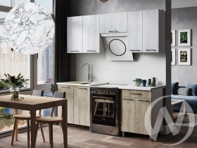 Кухня Ребекка 2.0м (корпус белый/белый, графит) 26мм мрамор итальянский в Нюрбе - nyurba.katalogmebeli.com | фото
