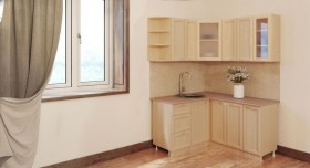 Угловая кухня Рамочная 1500х1400 мм (Беленый дуб) в Нюрбе - nyurba.katalogmebeli.com | фото 3