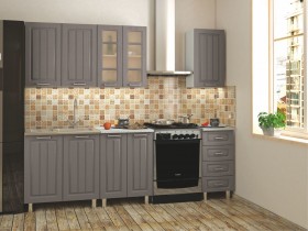 Кухонный гарнитур 1,8м Луксор высокие модули (Клен серый/корпус белый) в Нюрбе - nyurba.katalogmebeli.com | фото