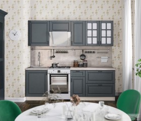 Кухня Регина 24 2,4 м (Серый матовый/Белый) в Нюрбе - nyurba.katalogmebeli.com | фото