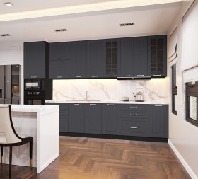 Кухонный гарнитур 1,8м Луксор высокие модули (Клен серый/корпус венге) в Нюрбе - nyurba.katalogmebeli.com | фото
