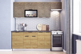 Кухонный гарнитур Стоун 2.2 (белый/камень темно-серый/акация светлая) в Нюрбе - nyurba.katalogmebeli.com | фото 1