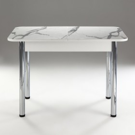 Кухонный стол 1100*700/400 ф 2 Пластик, мрамор белый в Нюрбе - nyurba.katalogmebeli.com | фото