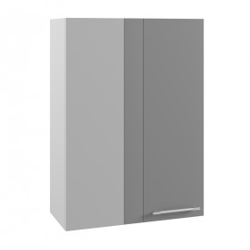 Квадро ВПУ 650 шкаф верхний угловой высокий (Ваниль кожа/корпус Серый) в Нюрбе - nyurba.katalogmebeli.com | фото