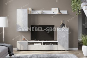 Мебель для гостиной МГС 4 (Белый/Цемент светлый) в Нюрбе - nyurba.katalogmebeli.com | фото 1