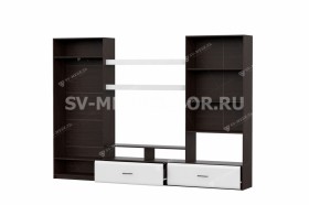 Мебель для гостиной МГС 7 Исполнение 1 Дуб Венге/Белый глянец в Нюрбе - nyurba.katalogmebeli.com | фото