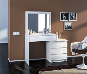Медея СБ-3232 Стол туалетный Белый/Белый глянец в Нюрбе - nyurba.katalogmebeli.com | фото