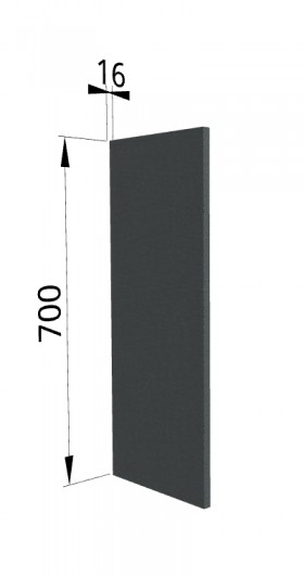 Панель торцевая П Квадро (для шкафа верхнего) Железо в Нюрбе - nyurba.katalogmebeli.com | фото
