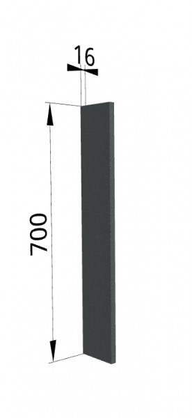 Панель торцевая ПТ 400 Квадро (для шкафа торцевого верхнего) Железо в Нюрбе - nyurba.katalogmebeli.com | фото