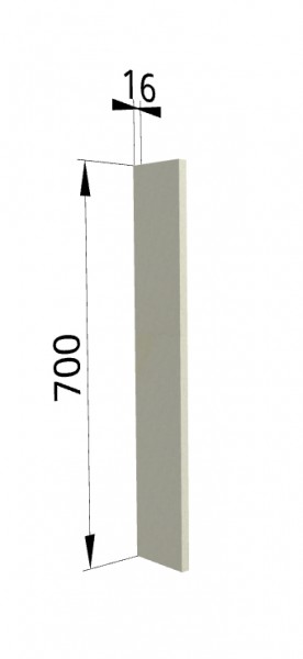 Панель торцевая ПТ 400 Квадро (для шкафа торцевого верхнего) Ваниль кожа в Нюрбе - nyurba.katalogmebeli.com | фото