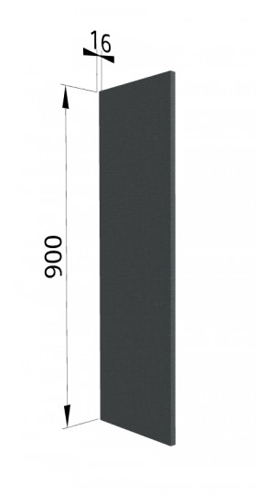 Панель торцевая ВП Квадро (для шкафа верхнего высокого) Железо в Нюрбе - nyurba.katalogmebeli.com | фото